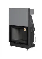 топка каминная вега 800в, патрубок ф200, черный шамот, экокамин 