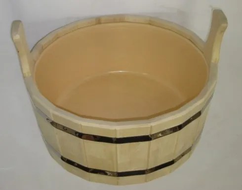 шайка двуручная 9л с пластмассовой вставкой, банный эксперт