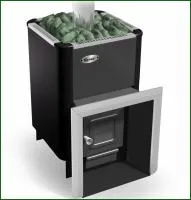 печь для бани газовая ермак уралочка 24 carbon, антрацит, без ггу