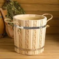 запарник 10л с пластмассовой вставкой русские узоры, банный эксперт