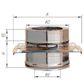 площадка феррум монтажная (430 + нерж.), ф80/160, по воде