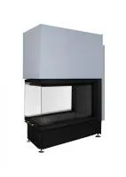 топка каминная дельта 900в три стекла принтинг черный шамот экокамин* 