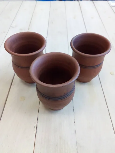 стакан глиняный 0,2л, с орнаментом, ручная работа, шд